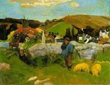 Поль Гоген Свиное стадо, Бретань-1888